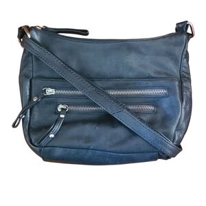 Great American Leatherworks Black Leather Crossbody Bag, Soft, Vintage